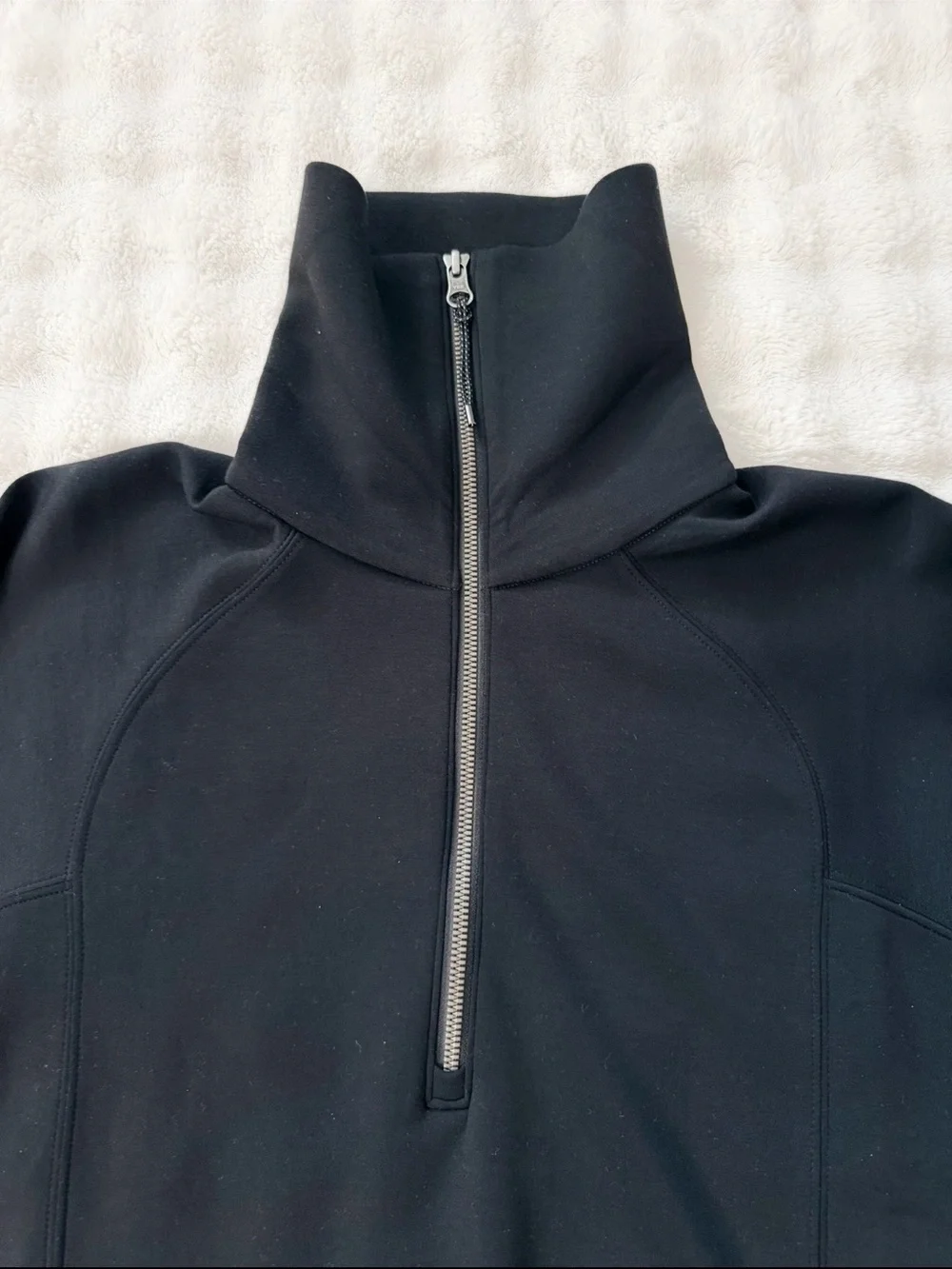 NEW SPANX AirEssentials Half-Zip Sweatshirt Very Black Size Small Coastal Chic - Picture 6 of 16